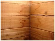 Water stains on un-sealed sauna wood