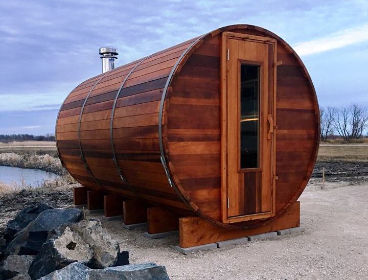 barrel sauna saunas change outdoor cedar looking foot inside includes