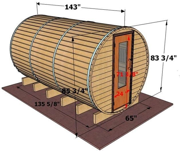 commercial sauna dimensions