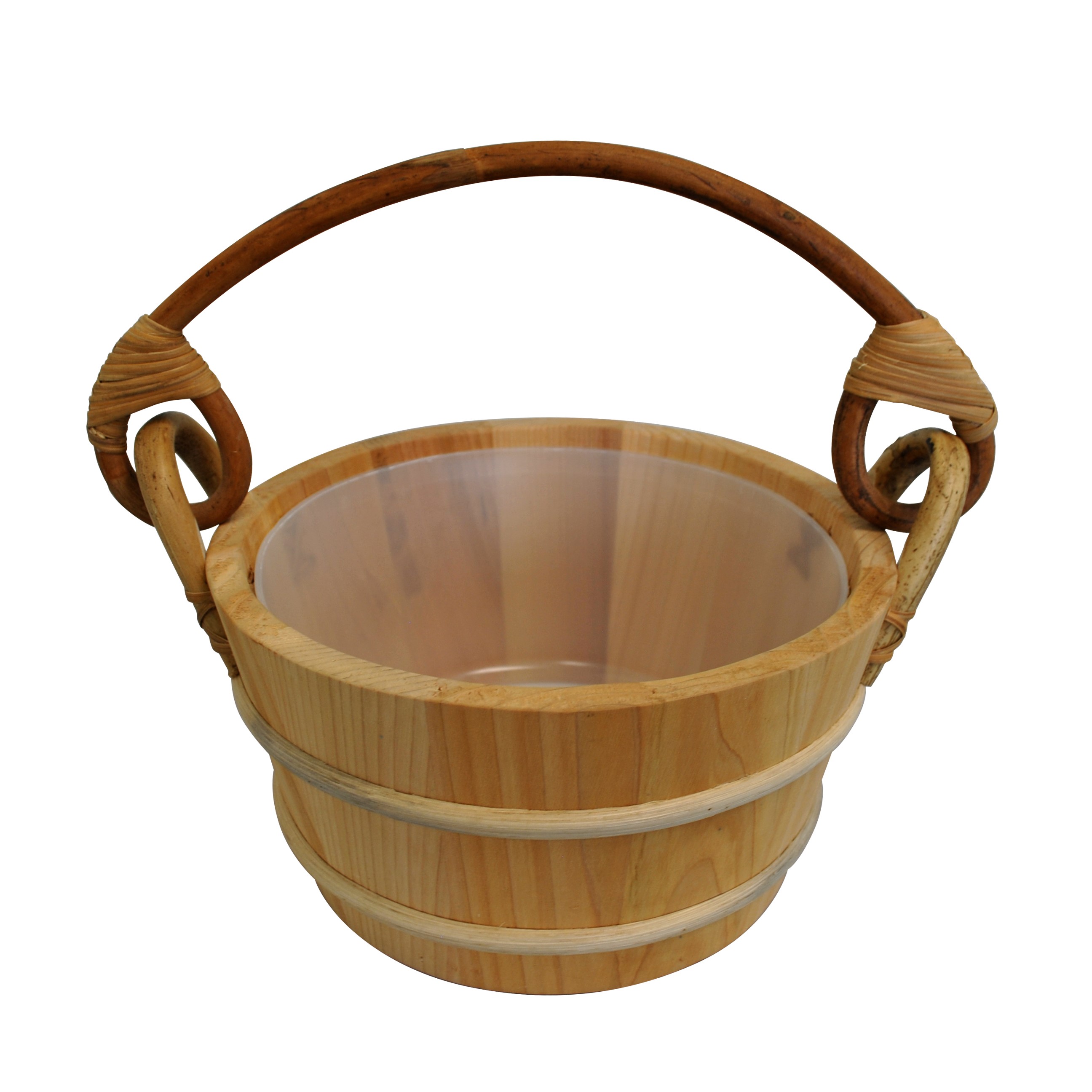 Cedar bucket rattan handle