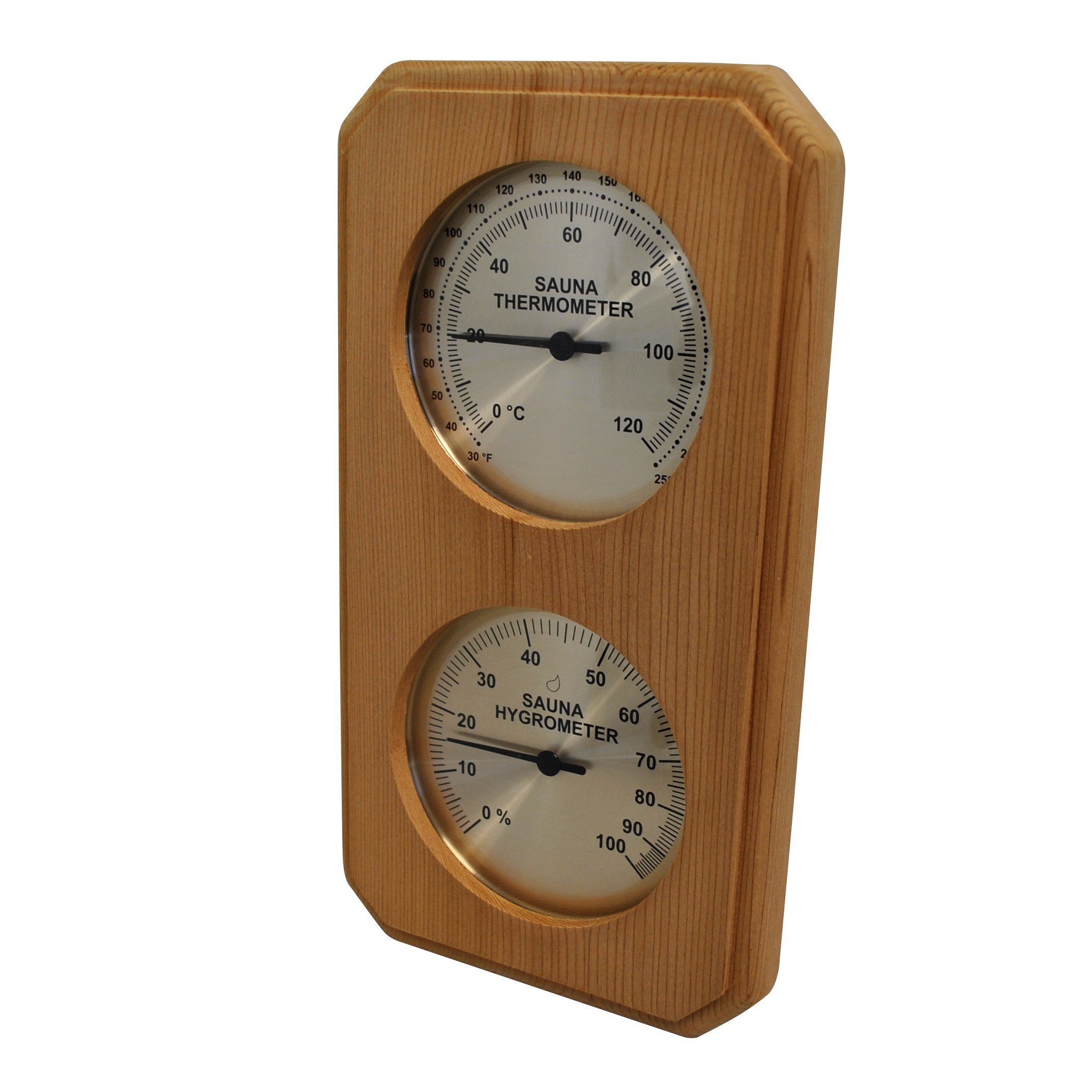 Cedar Sauna Thermometer and Hygrometer - Vertical
