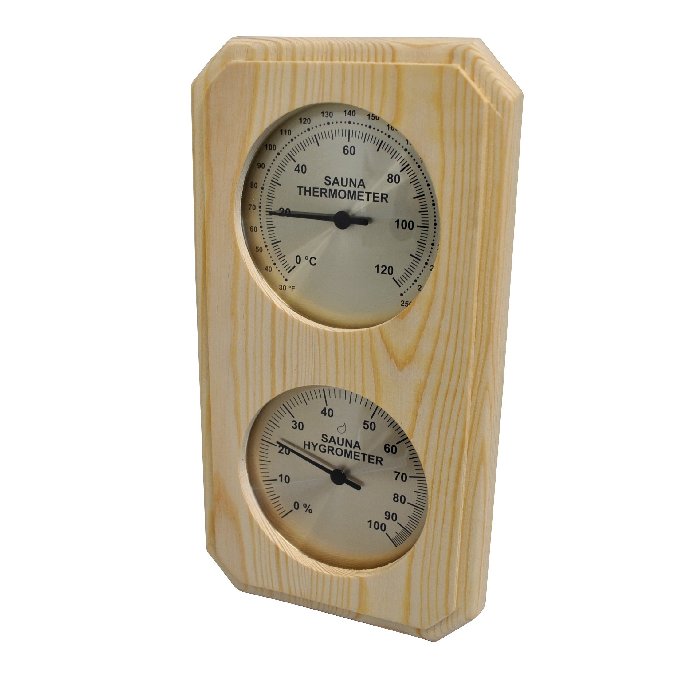 Pine Thermometer/Hygrometer Vertical