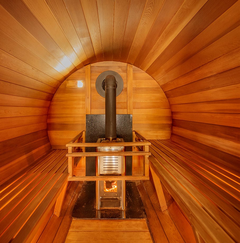 Wood fired sauna heater