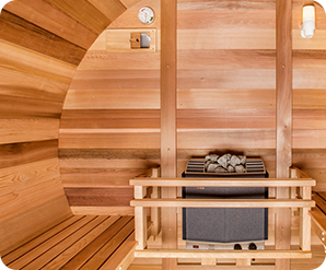 Cedar sauna interior