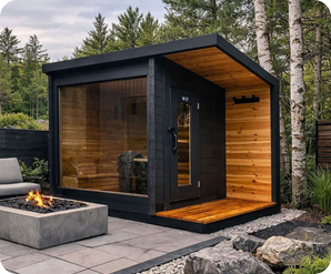 Modern cabin sauna