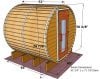 6 foot x 6 foot Barrel sauna (Electric Heater)