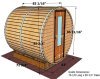 7 foot x 7 foot Barrel sauna (Wood Fired  Heater)