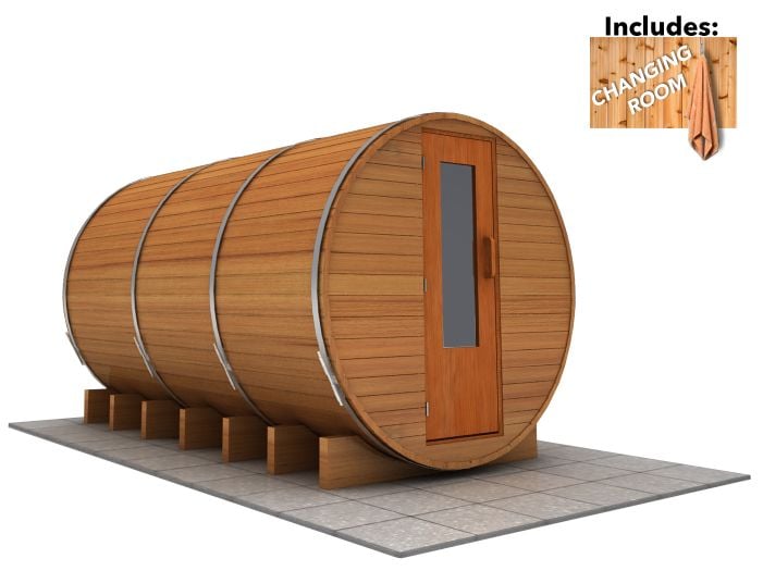 12 x 7 Sauna with Change Room (Electric Heater)