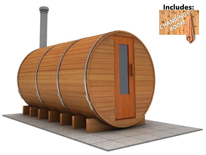 12 x 7 Sauna with Change Room (Wood Fired  Heater)