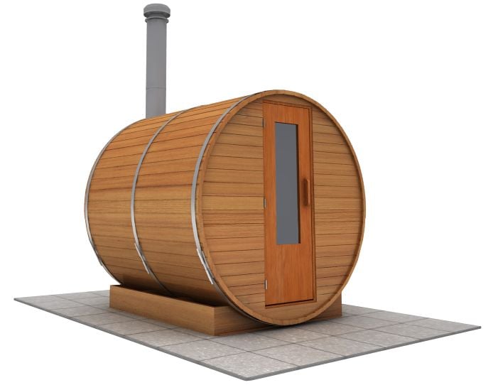7 foot x 7 foot Barrel sauna (Wood Fired  Heater)