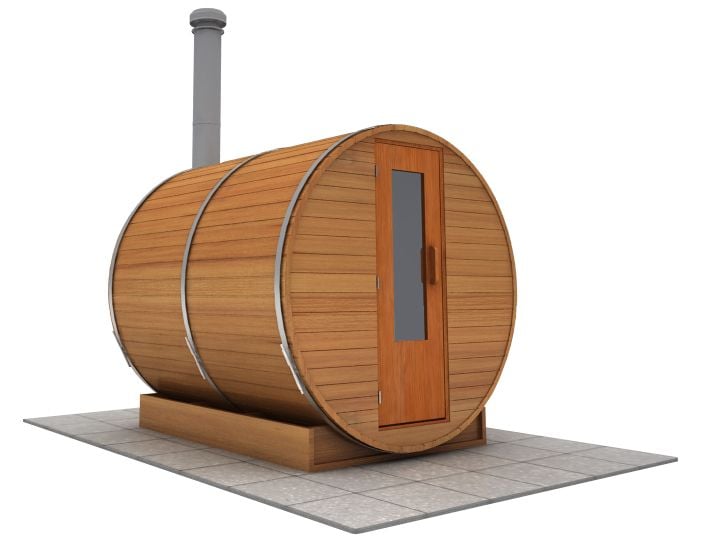 8 foot x 7 foot Barrel sauna (Wood Fired  Heater)