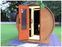 Sauna 12ft with Wood Heater Front View Rendered