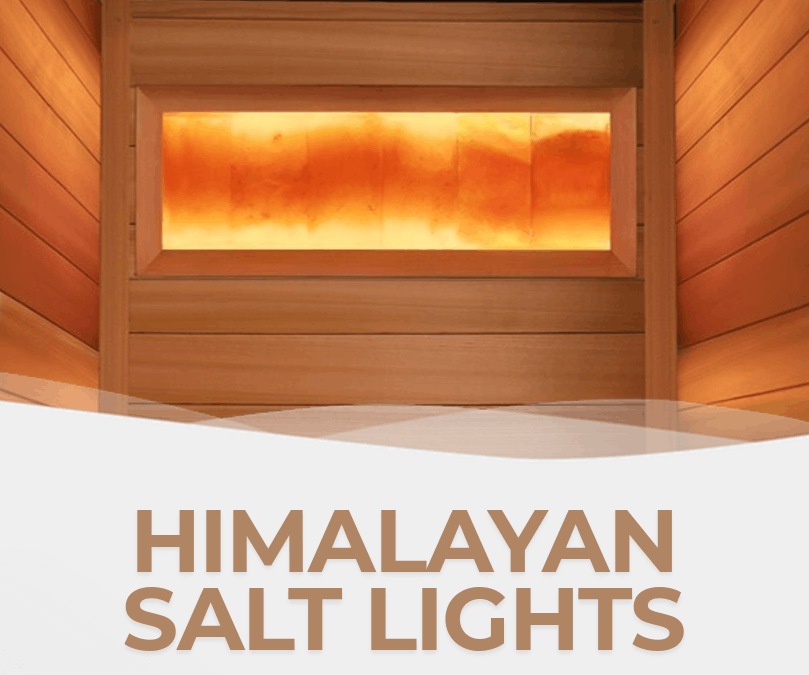 LED backlit Himalayan salt wall installed inside a cedar sauna