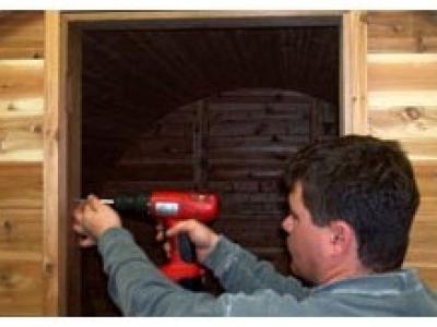 Install the sauna door