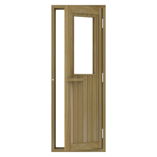 Insulated Red Cedar Sauna Door with Window - Right Hand Swing