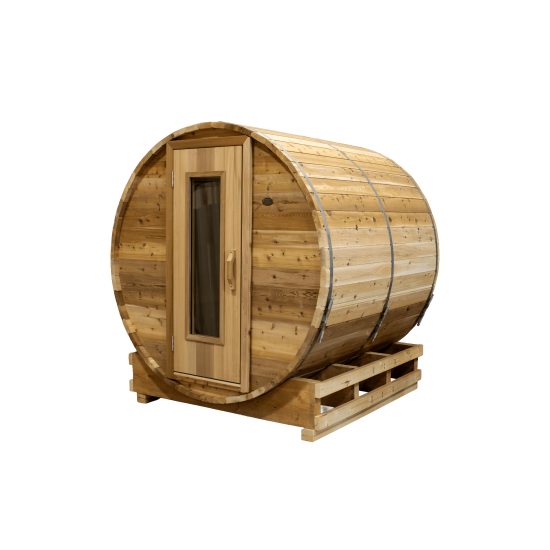 6 foot x 6 foot Knotty Cedar Barrel Sauna (Electric Heater)