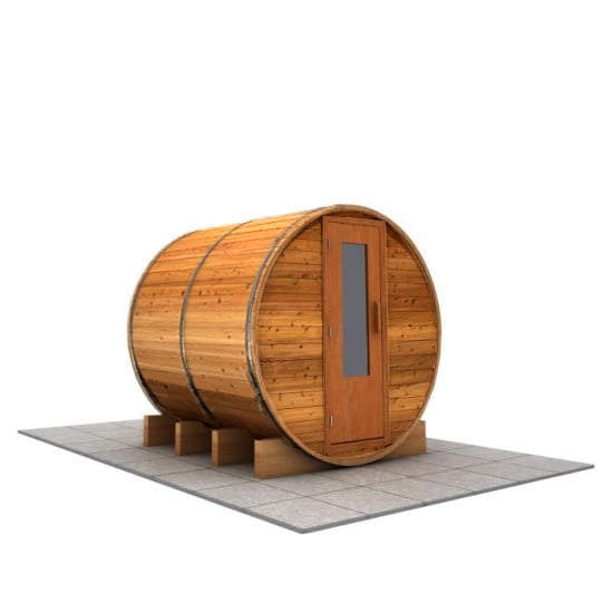 6 foot x 6 foot Knotty Cedar Barrel Sauna (Electric Heater)
