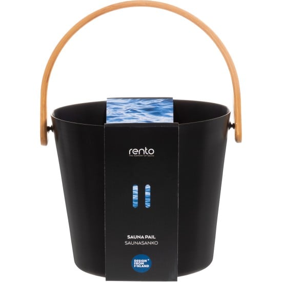 Rento Sauna Bucket Aluminum, Black - Finnish Sauna Accessories