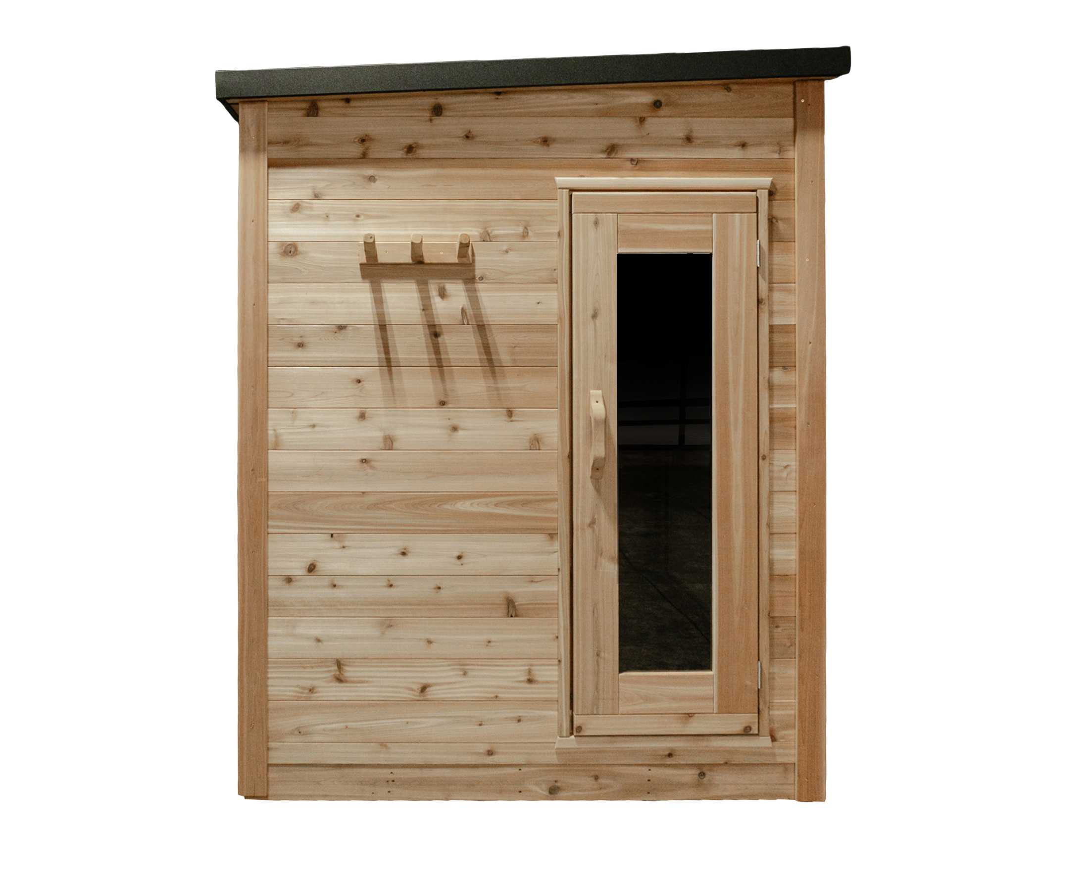 6' Red Cedar Mini Modern Panoramic Sauna Cabin